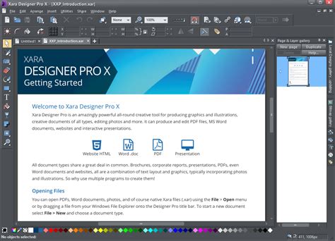Independent download of the foldable Xara Designer Prox 16.1
